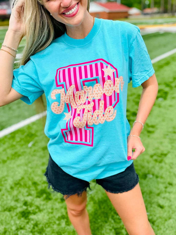 Personalized Team Spirit Letter T-Shirt – Custom School Mascot & Team Name Graphic Tee
