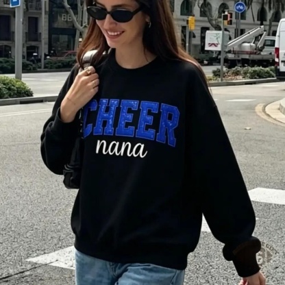 Custom Back Name Rhinestone Cheer Bow Crewneck