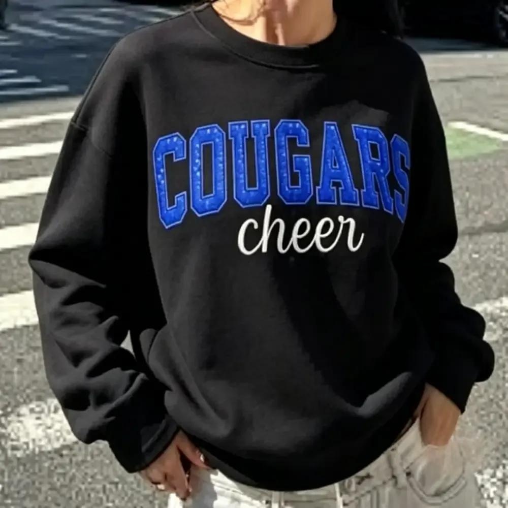 Custom Back Name Rhinestone Cheer Bow Crewneck