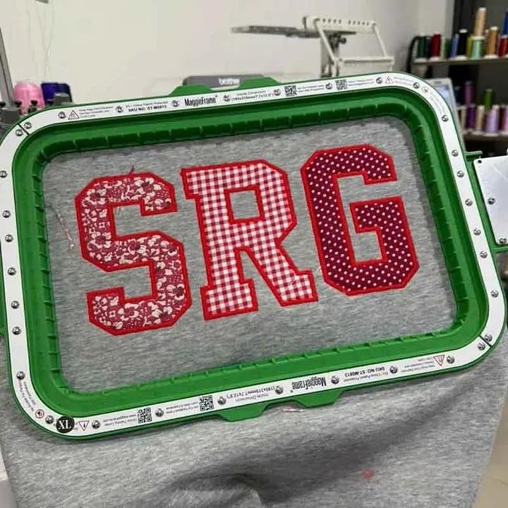 Custom Patchwork Fabric Embroidered Sweatshirt Team and School Name Applique Varsity Letters
