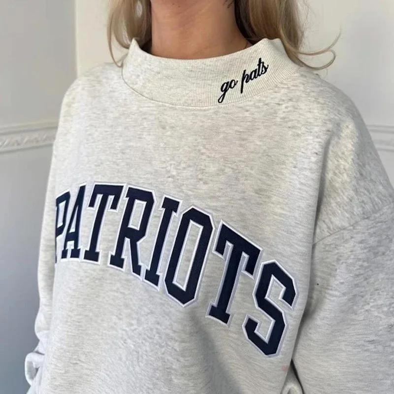 Custom Mockneck Embroidered Team Name Sweatshirt – Stand-up Collar