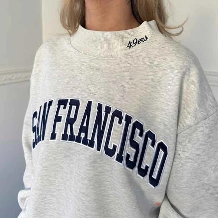 Custom Mockneck Embroidered Team Name Sweatshirt – Stand-up Collar