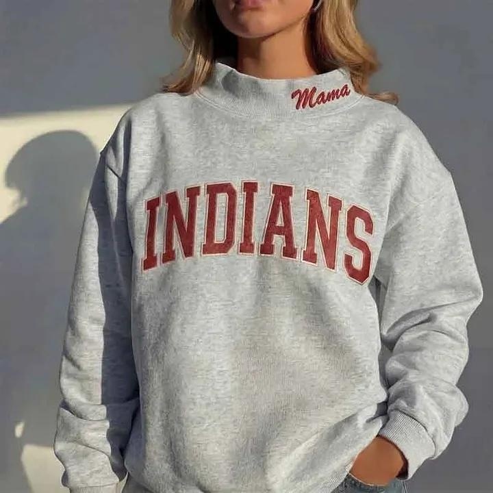 Custom Mockneck Embroidered Team Name Sweatshirt – Stand-up Collar