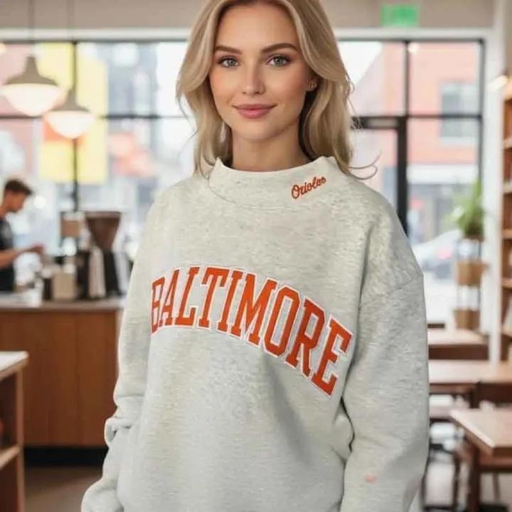 Custom Mockneck Embroidered Team Name Sweatshirt – Stand-up Collar