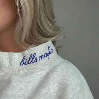 Custom Mockneck Embroidered Team Name Sweatshirt – Stand-up Collar