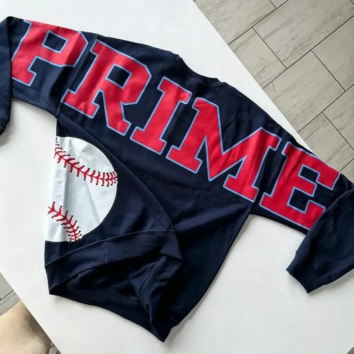 Custom Varsity Crewneck Sweatshirt School Spirit Pullover Casual Top