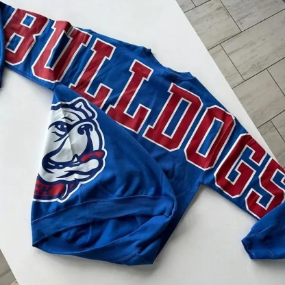 Custom Varsity Crewneck Sweatshirt School Spirit Pullover Casual Top