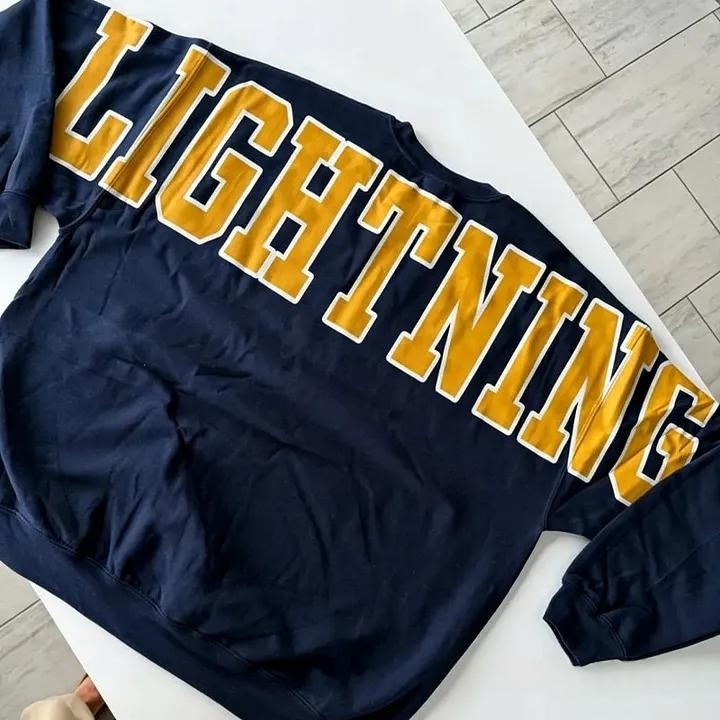 Custom Varsity Crewneck Sweatshirt School Spirit Pullover Casual Top