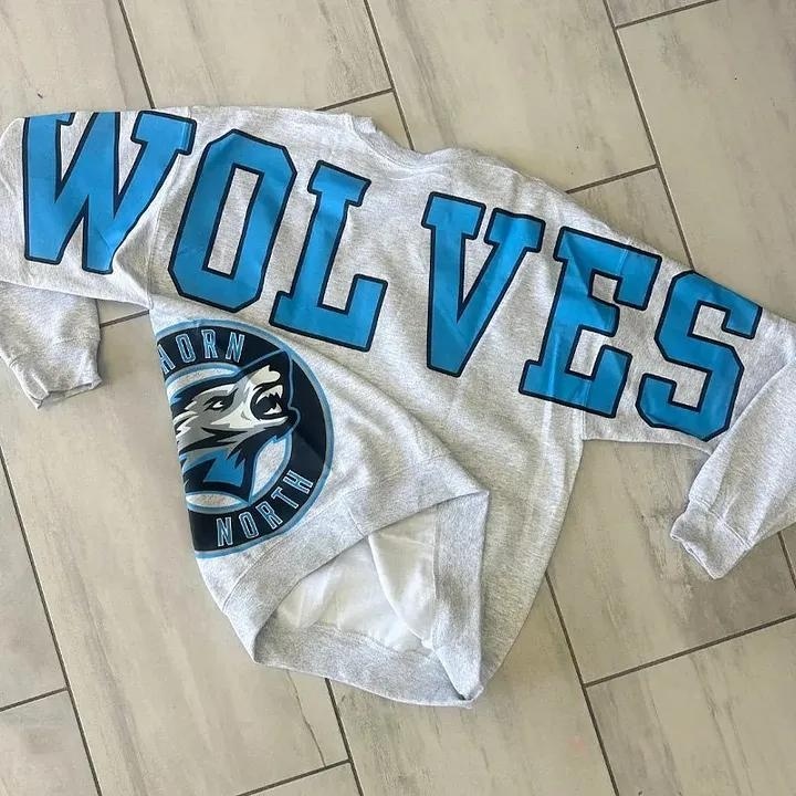 Custom Varsity Crewneck Sweatshirt School Spirit Pullover Casual Top
