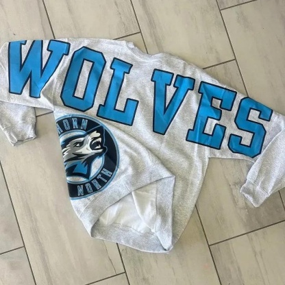Custom Varsity Crewneck Sweatshirt School Spirit Pullover Casual Top
