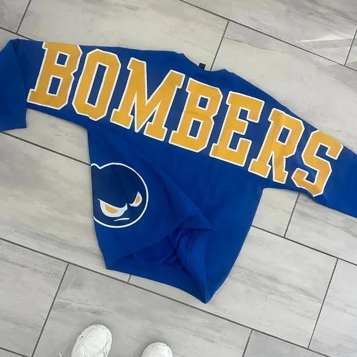 Custom Varsity Crewneck Sweatshirt School Spirit Pullover Casual Top