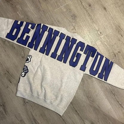 Custom Varsity Crewneck Sweatshirt School Spirit Pullover Casual Top