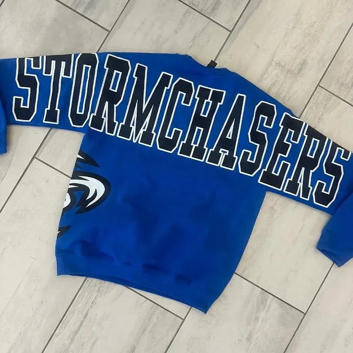Custom Varsity Crewneck Sweatshirt School Spirit Pullover Casual Top
