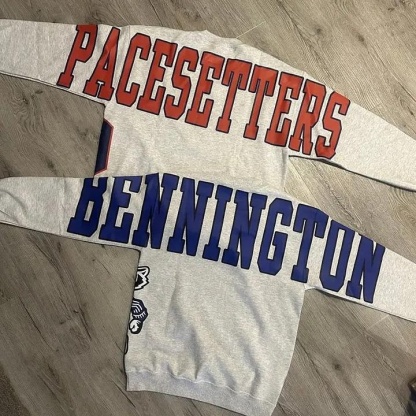 Custom Varsity Crewneck Sweatshirt School Spirit Pullover Casual Top