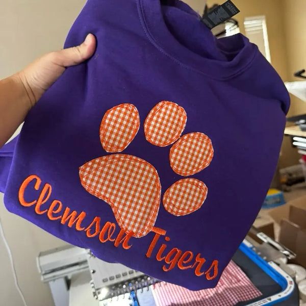 Women’s Team Spirit Sweatshirt – Applique Embroidered Side Bow Pullover