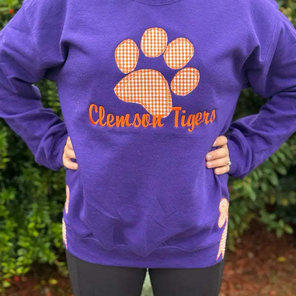 Women’s Team Spirit Sweatshirt – Applique Embroidered Side Bow Pullover