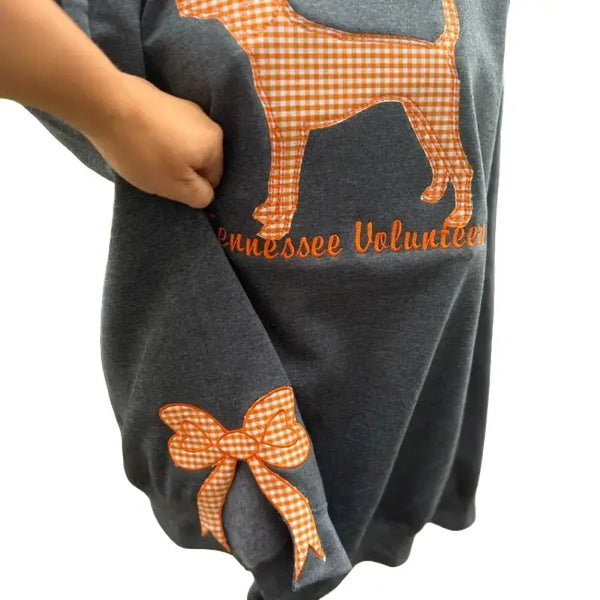 Women’s Team Spirit Sweatshirt – Applique Embroidered Side Bow Pullover