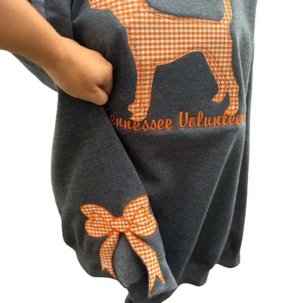 Women’s Team Spirit Sweatshirt – Applique Embroidered Side Bow Pullover