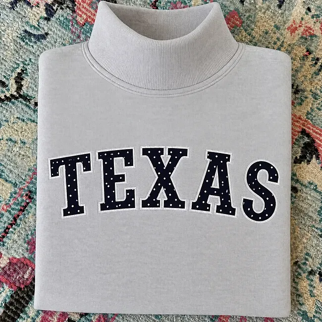 Custom Appliqué Embroidery Oversized Polka Dot Mockneck Pullover | Relaxed-Fit Half-Turtleneck with Vintage Dot Pattern