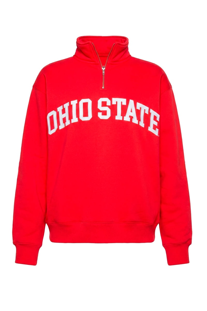 Ohio Quarter Zip Pullover | Women's College Game Day Sweatshirt | Vintage Campus Spirit Top