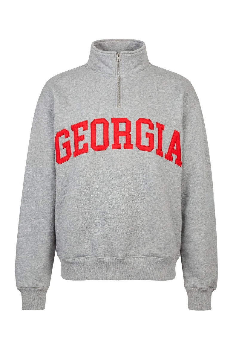 Georgia Quarter Zip Pullover | Women's College Game Day Sweatshirt | Vintage Campus Spirit Top