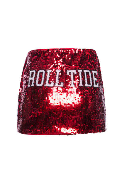 Alabama Sequin Mini Skirt | Game Day Glam College Spirit Skirt | Tailgate Outfit