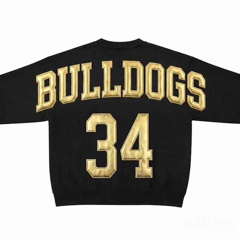 Custom Metallic Puff Football Sweatshirt Personalized Team Name and Number Jersey Game Day Spirit Crewneck