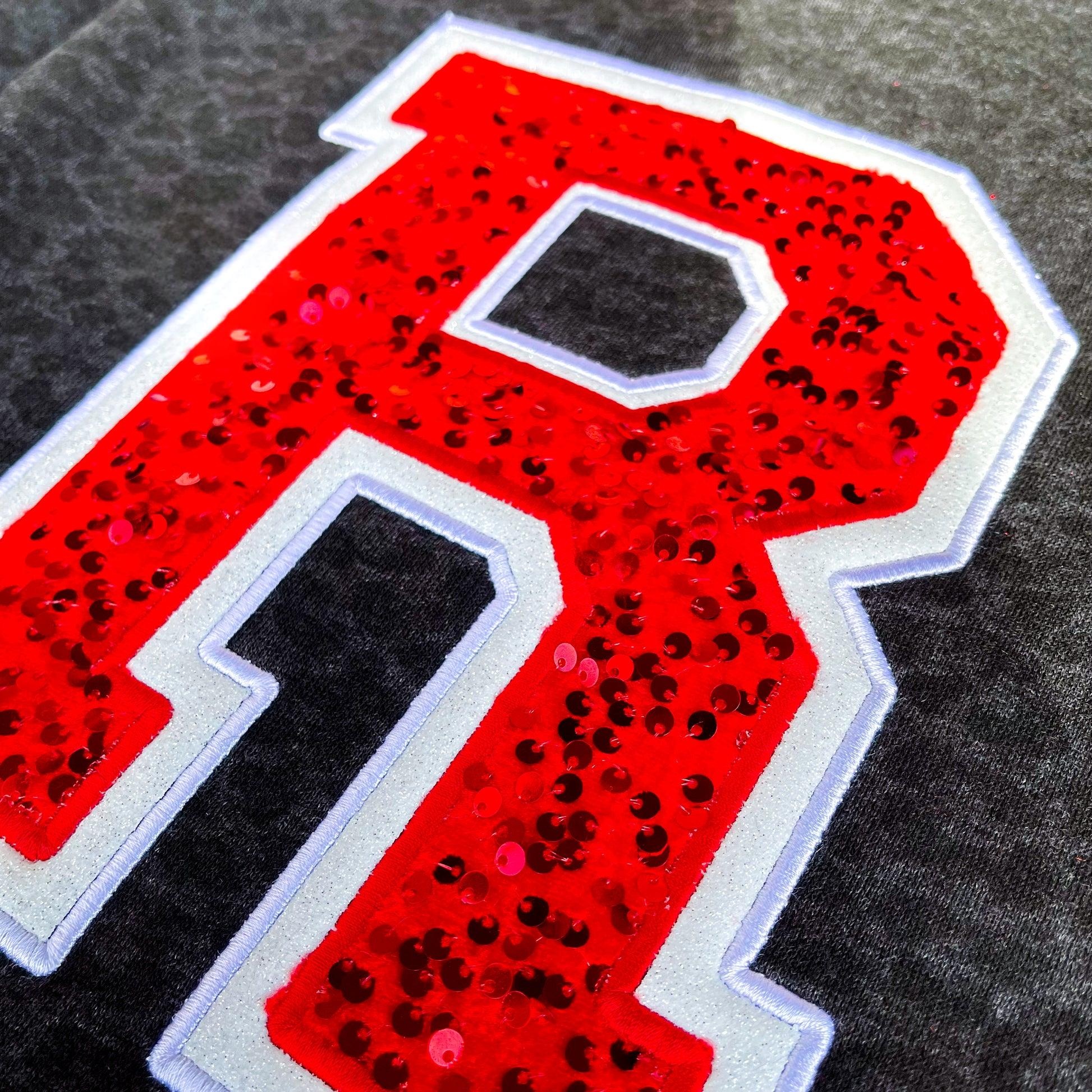 Custom Sequin Varsity Letter Embroidered Leopard/Cheetah Crewneck Sweatshirt