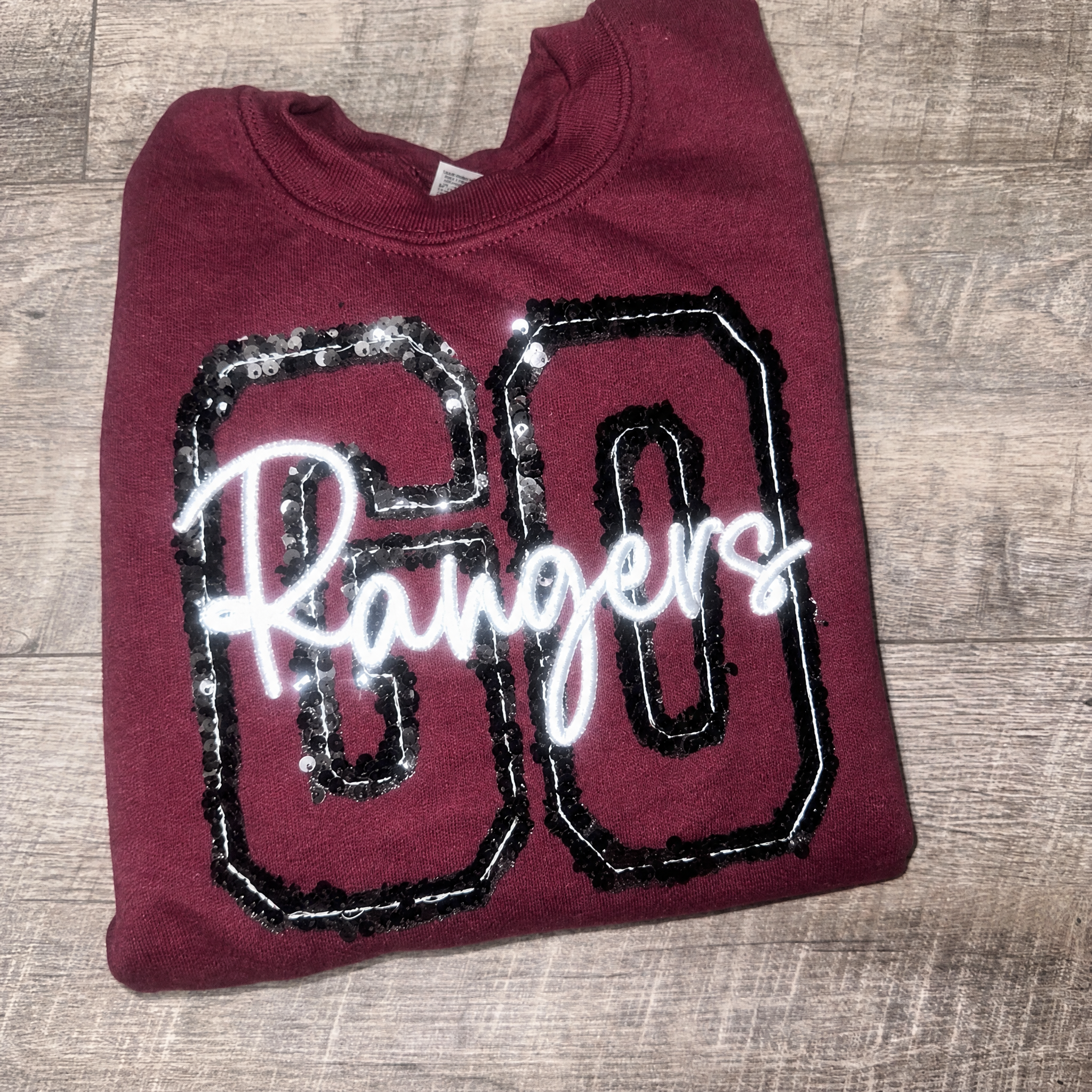 Sequin Mascot embroidered sweatshirt | Go team sweatshirt | embroidered sweatshirt | Mascot sweatshirt