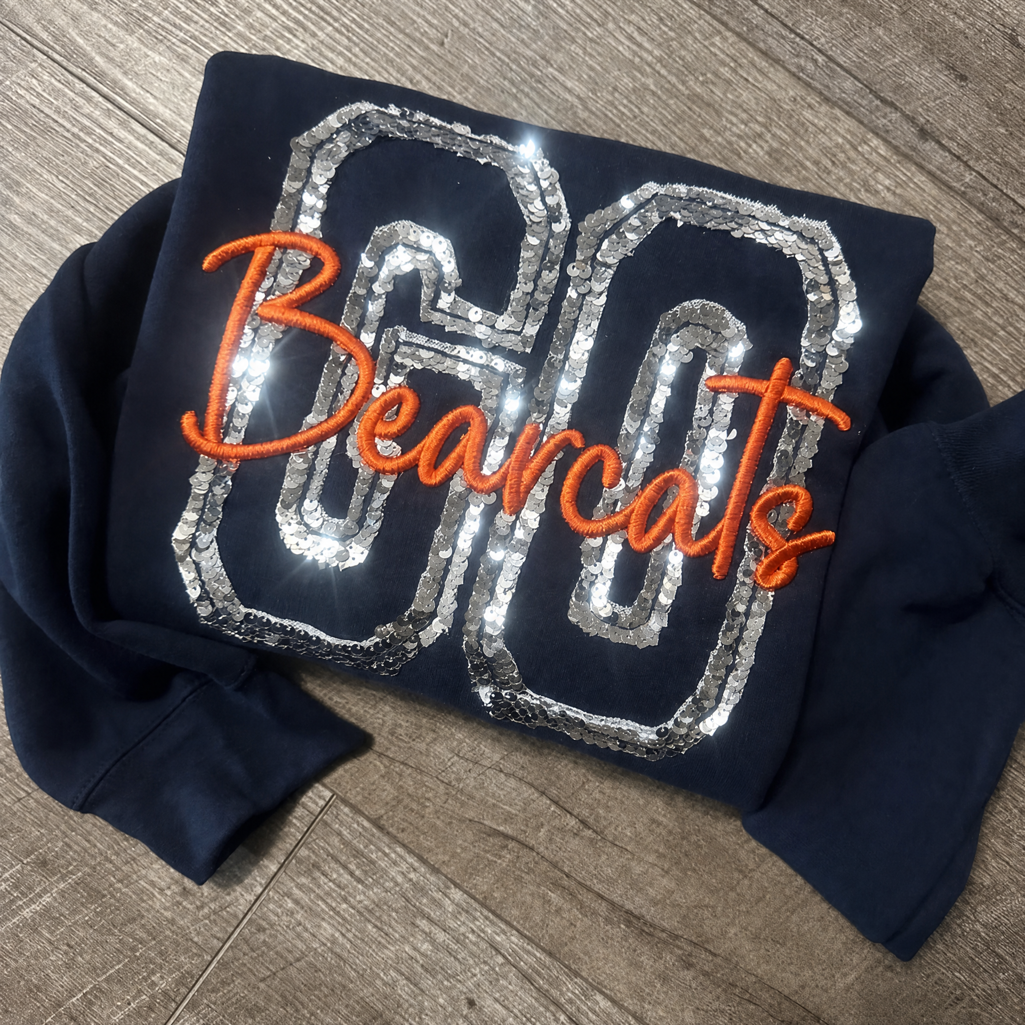 Sequin Mascot embroidered sweatshirt | Go team sweatshirt | embroidered sweatshirt | Mascot sweatshirt