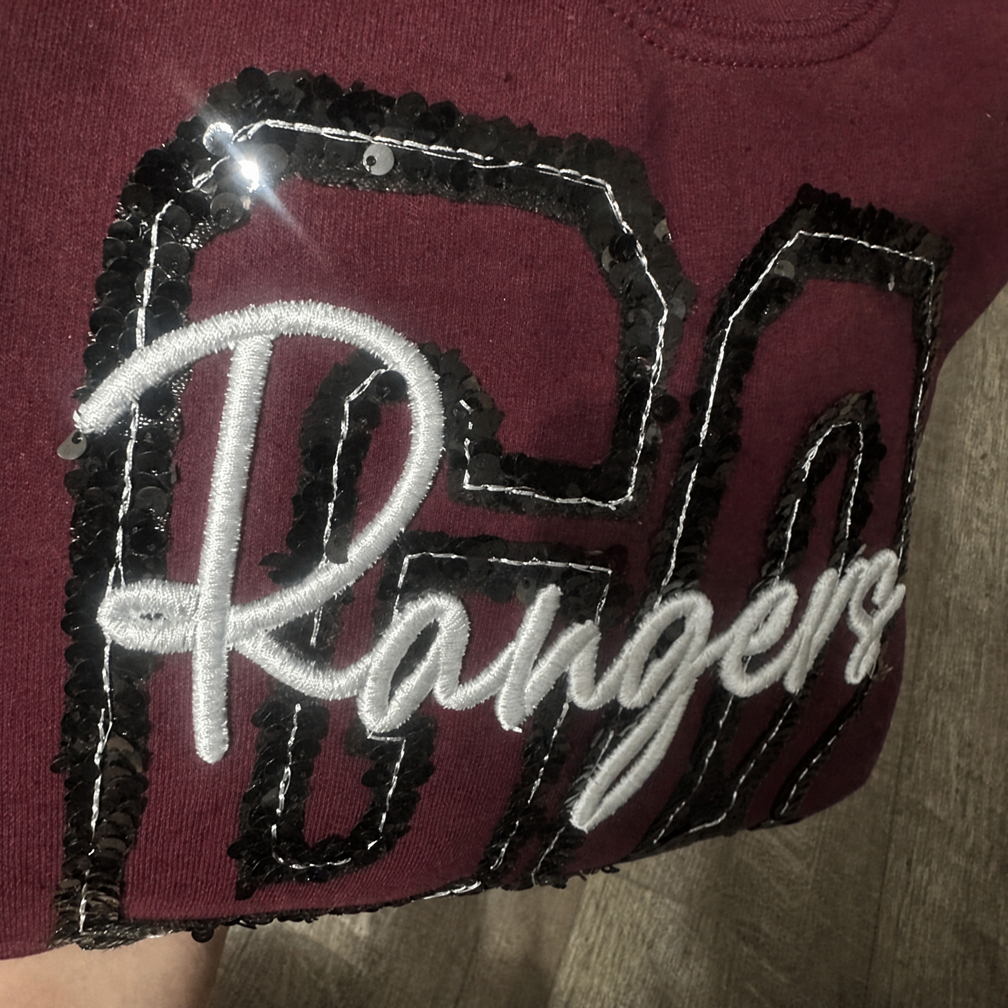 Sequin Mascot embroidered sweatshirt | Go team sweatshirt | embroidered sweatshirt | Mascot sweatshirt