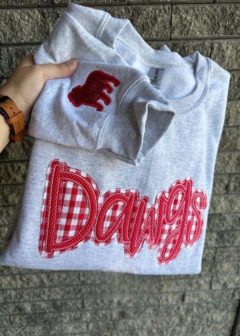 Mascot Sweatshirt/tshirt, Appliqué Crewneck, Gameday Spirit Wear, Cozy College Sweater