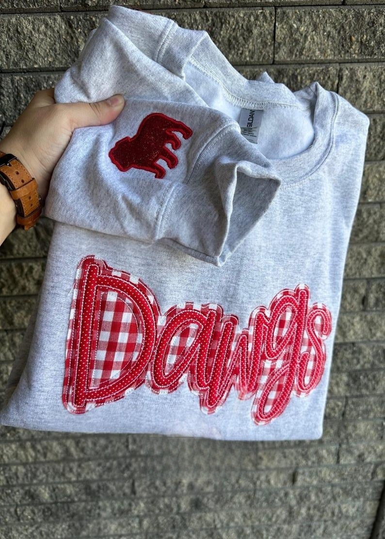 Mascot Sweatshirt/tshirt, Appliqué Crewneck, Gameday Spirit Wear, Cozy College Sweater