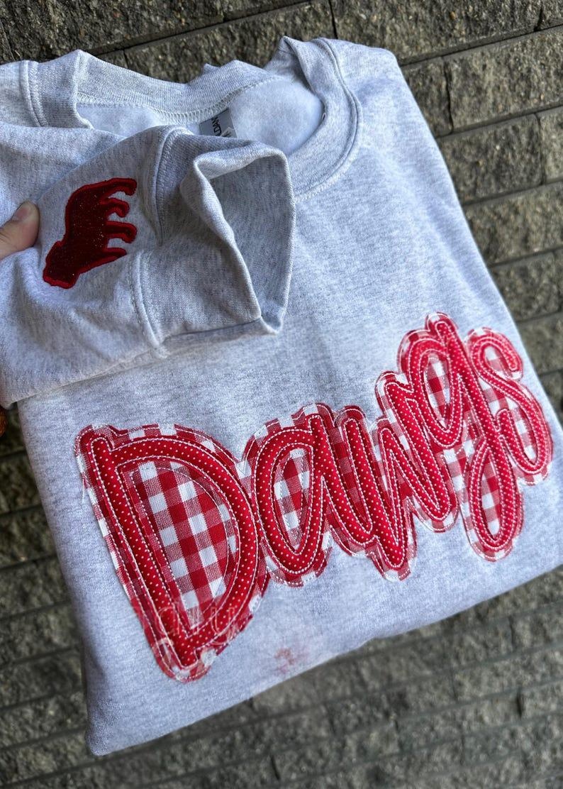 Mascot Sweatshirt/tshirt, Appliqué Crewneck, Gameday Spirit Wear, Cozy College Sweater