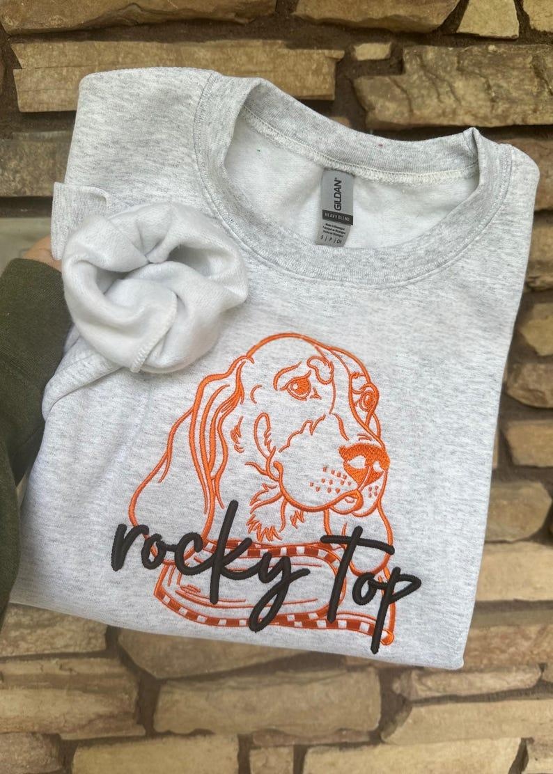 Vintage Mascot Embroidered Sweatshirt or tshirt, College Team, Puff Embroidery
