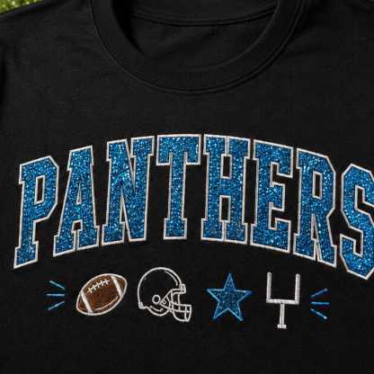 Glitter Applique Football Sweatshirt, Custom School Color Game Day Crewneck, Personalized Mascot Pullover, Tailgate Gift