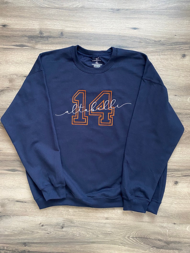 Custom Embroidered Varsity Block Number Letter sweatshirt, personalized, Sport Team, Graduation Sweatshirt Crewneck