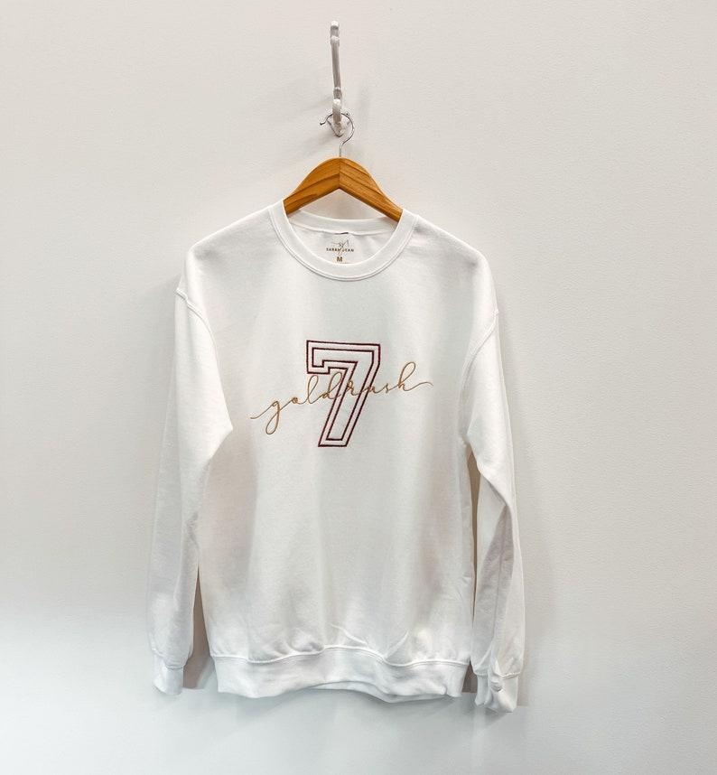 Custom Embroidered Varsity Block Number Letter sweatshirt, personalized, Sport Team, Graduation Sweatshirt Crewneck