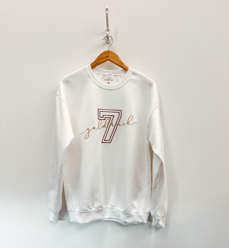 Custom Embroidered Varsity Block Number Letter sweatshirt, personalized, Sport Team, Graduation Sweatshirt Crewneck