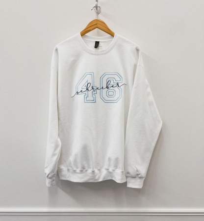 Custom Embroidered Varsity Block Number Letter sweatshirt, personalized, Sport Team, Graduation Sweatshirt Crewneck