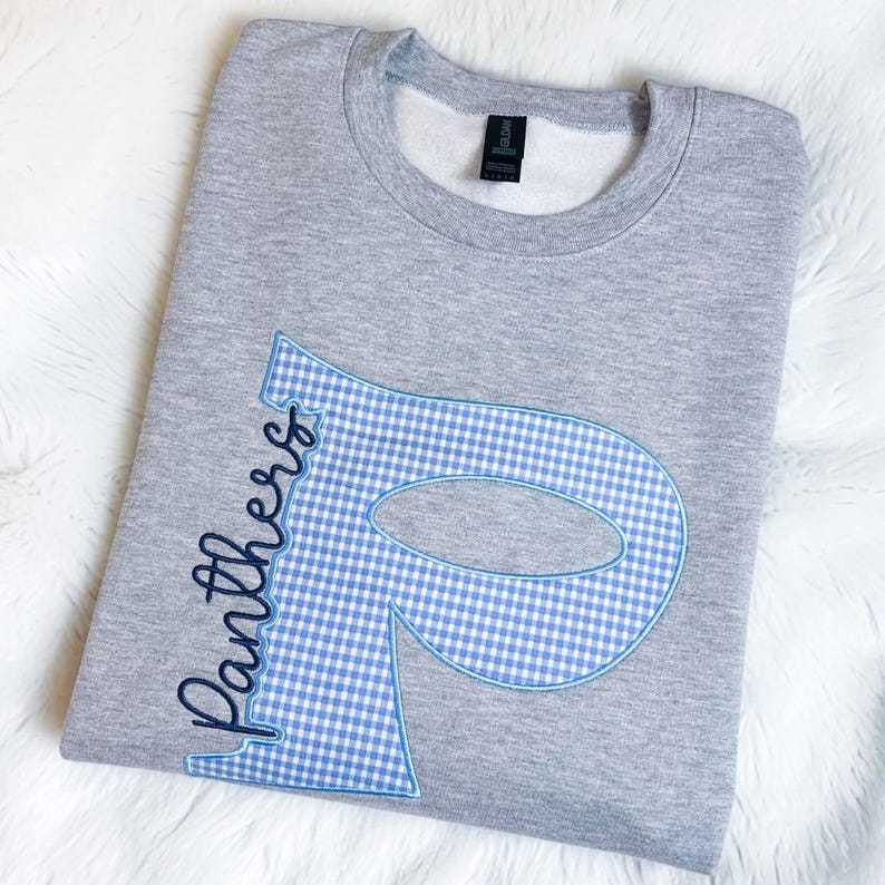 Custom School Mascot Embroidered Sweatshirt, Personalized Spirit Crewneck, Customized Team Sweatshirt, Game Day Pullover