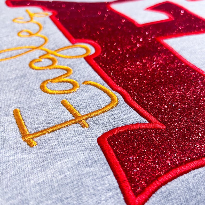 Custom School Mascot Embroidered Sweatshirt, Personalized Spirit Crewneck, Customized Team Sweatshirt, Game Day Pullover
