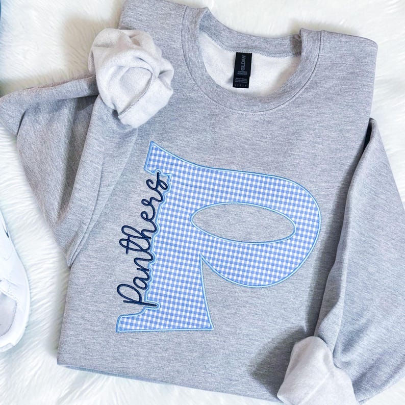 Custom School Mascot Embroidered Sweatshirt, Personalized Spirit Crewneck, Customized Team Sweatshirt, Game Day Pullover