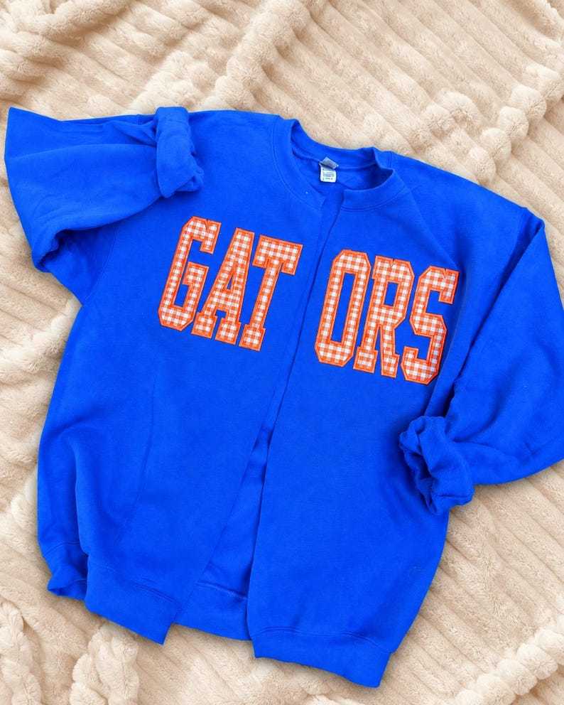 Custom Mascot Sweatshirt Cardigan, Split Front Team Crewneck, Glitter Applique School Spirit Shirt, Personalized Game Day Gear