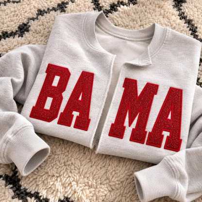Custom Mascot Sweatshirt Cardigan, Split Front Team Crewneck, Glitter Applique School Spirit Shirt, Personalized Game Day Gear