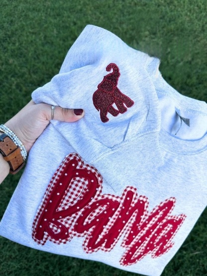 Mascot Sweatshirt/tshirt, Appliqué Crewneck, Gameday Spirit Wear, Cozy College Sweater