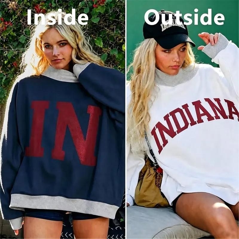 Personalized Custom College Team Game Day Dual Colored Reversible Mockneck Pullover