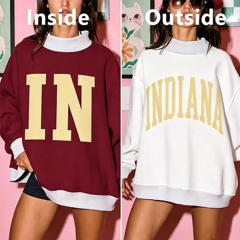 Personalized Custom College Team Game Day Dual Colored Reversible Mockneck Pullover