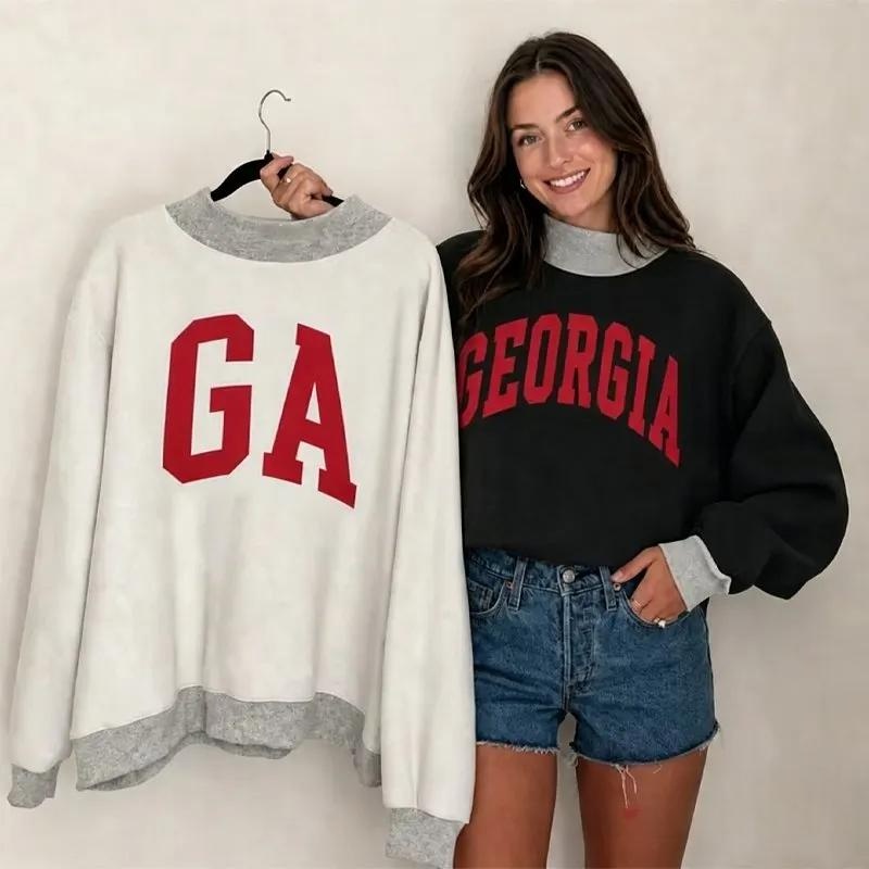Personalized Custom College Team Game Day Dual Colored Reversible Mockneck Pullover