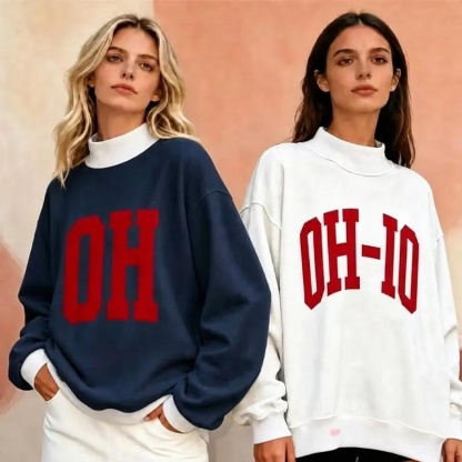Personalized Custom College Team Game Day Dual Colored Reversible Mockneck Pullover